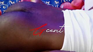 Intimate ebony couple's passionate sex session
