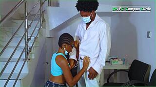 Medical Teen Student Meets Lab Technician for Surprise Action