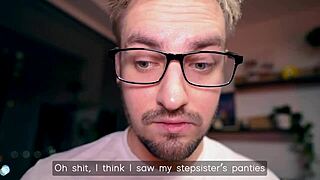 My nerdy stepbro got horny while staring at my ass
