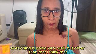 My girlfriend's step mom Leyne Rodriguez forced me into raw action while daughter’s away