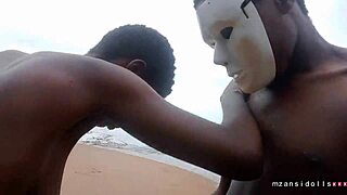 Black beauty enjoys sex on the beach during her holiday