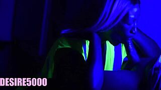 Wet and wild yacht party with black light action