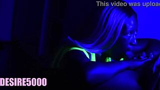 Wet and wild yacht party with black light action