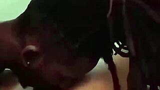 An amateur black cock lover gets a big black cock in his mouth and ass
