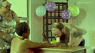 Black beauty April is the Dominatrix mistress in a kinky game show