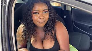 Beautiful black beauty gets fucked in tight shorts