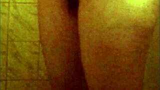 spying on perfect ebony ass in steamy shower