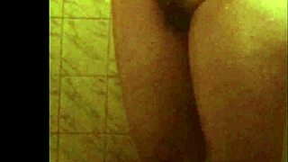 spying on perfect ebony ass in steamy shower
