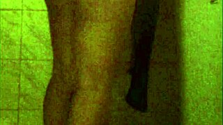 spying on perfect ebony ass in steamy shower