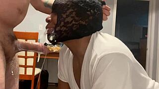 The slut has a bucket of her own puke and drinks from it while getting fucked in the face