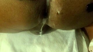 angry black wife takes control, making her husband wear heels for a wild homemade doggystyle.