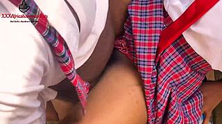 Horny school girl distracts senior, creating quite a scene