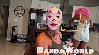 Ebony Cleo Panda rides BBC after giving a BJ