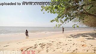 Caribbean girl groped on beach after shower