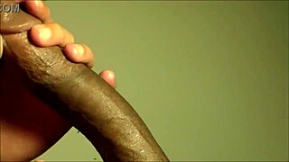 The cougar licked the penis of a young black man