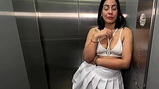 Latina milf neighbor seduces neighbor's son in elevator