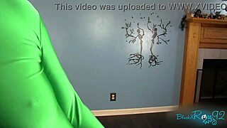 Trying on a zentai suit for the first time