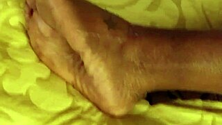 Cum on pretty black toes