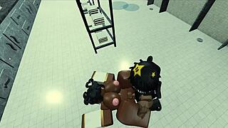 Black nun gets naughty in Roblox condo