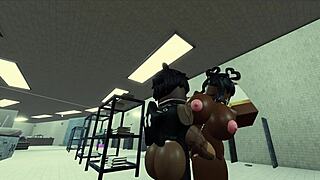 Black nun gets naughty in Roblox condo