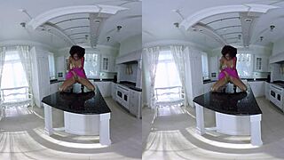 Chocolate candy girl spreads her delicious ebony booty in VR